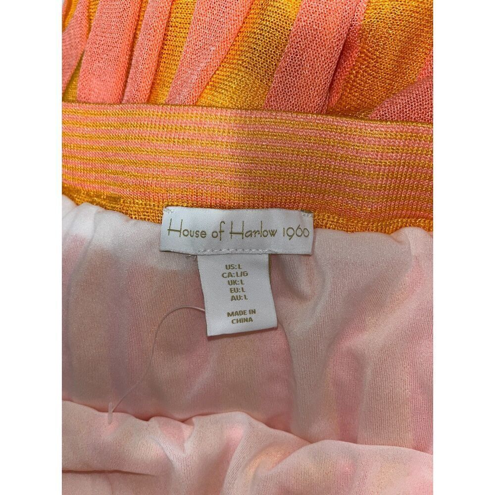 House of Harlow Orange & Pink Striped Maxi Skirt Size Large European Summer - Picture 4 of 10